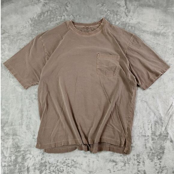 RedHead Brand Co distressed thrashed brown front pocket casual tshirt mens XL - Picture 1 of 7
